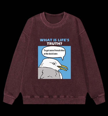 What Is Life's Truth Goose Vintage Washed 100% Cotton Sweatshirt