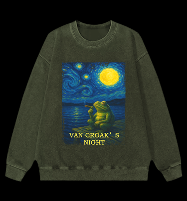 Van Croak's Night Vintage Washed 100% Cotton Sweatshirt