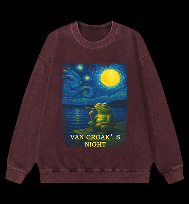 Van Croak's Night Vintage Washed 100% Cotton Sweatshirt