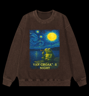 Van Croak's Night Vintage Washed 100% Cotton Sweatshirt