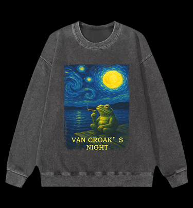 Van Croak's Night Vintage Washed 100% Cotton Sweatshirt