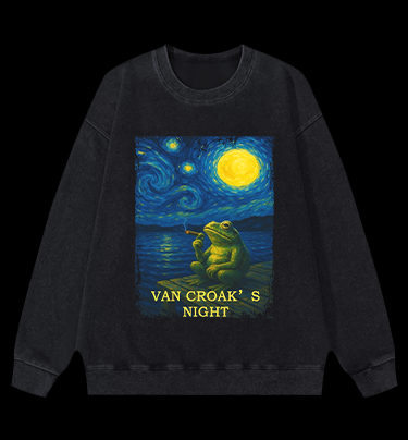 Van Croak's Night Vintage Washed 100% Cotton Sweatshirt