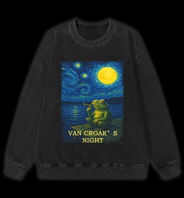 Van Croak's Night Vintage Washed 100% Cotton Sweatshirt