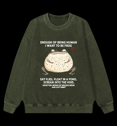 I Want To Become A Frog Vintage Washed 100% Cotton Sweatshirt