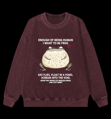 I Want To Become A Frog Vintage Washed 100% Cotton Sweatshirt