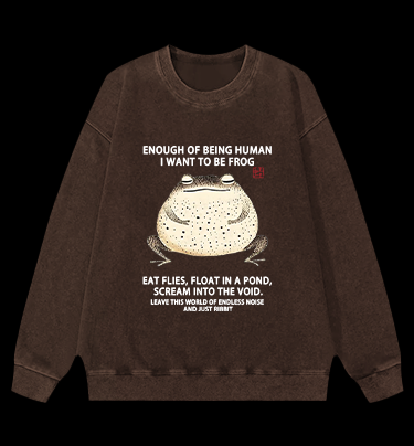 I Want To Become A Frog Vintage Washed 100% Cotton Sweatshirt