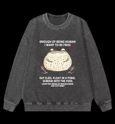 I Want To Become A Frog Vintage Washed 100% Cotton Sweatshirt