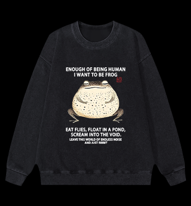 I Want To Become A Frog Vintage Washed 100% Cotton Sweatshirt