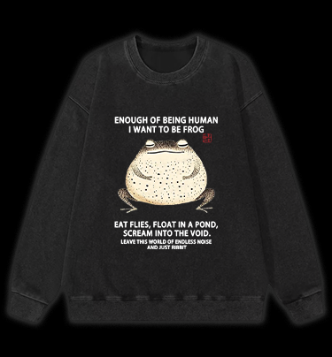 I Want To Become A Frog Vintage Washed 100% Cotton Sweatshirt