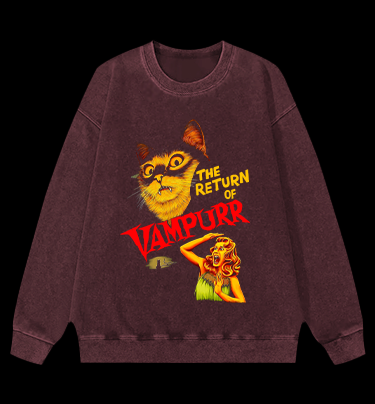 The Return of the Vampire Cat Vintage Washed 100% Cotton Sweatshirt
