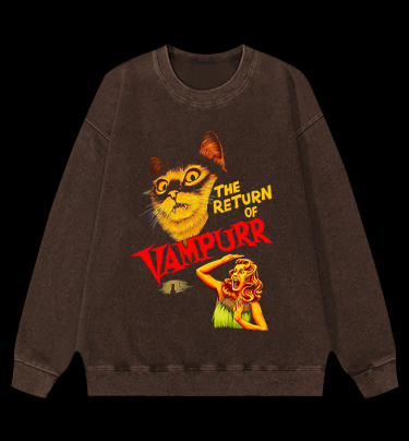 The Return of the Vampire Cat Vintage Washed 100% Cotton Sweatshirt