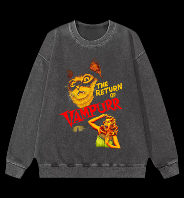 The Return of the Vampire Cat Vintage Washed 100% Cotton Sweatshirt