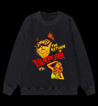 The Return of the Vampire Cat Vintage Washed 100% Cotton Sweatshirt