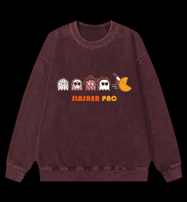 Pac-Killer Halloween Vintage Washed 100% Cotton Sweatshirt