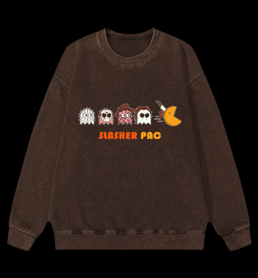 Pac-Killer Halloween Vintage Washed 100% Cotton Sweatshirt