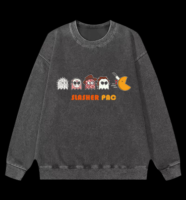 Pac-Killer Halloween Vintage Washed 100% Cotton Sweatshirt