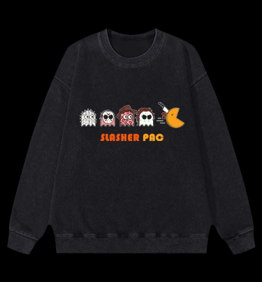 Pac-Killer Halloween Vintage Washed 100% Cotton Sweatshirt