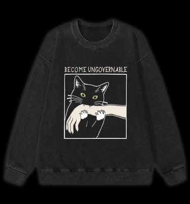 Unscrupulous Cat Vintage Washed 100% Cotton Sweatshirt
