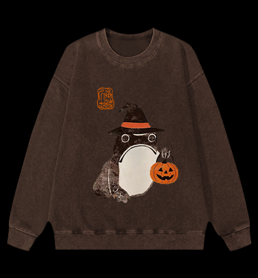 Halloween Frog Vintage Washed 100% Cotton Sweatshirt
