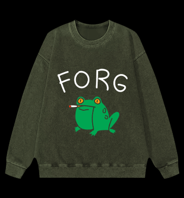 Smoking Frog Vintage Washed 100% Cotton Sweatshirt