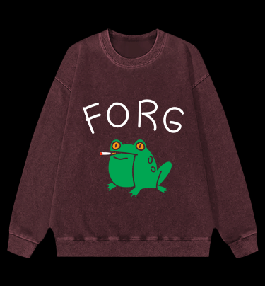 Smoking Frog Vintage Washed 100% Cotton Sweatshirt