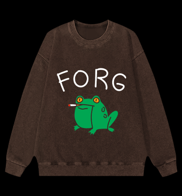 Smoking Frog Vintage Washed 100% Cotton Sweatshirt