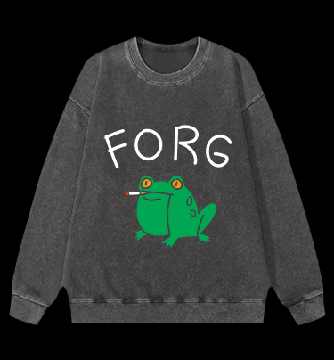Smoking Frog Vintage Washed 100% Cotton Sweatshirt