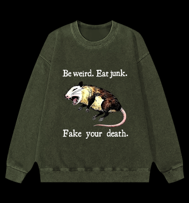 Dark Humor Mouse Vintage Washed 100% Cotton Sweatshirt