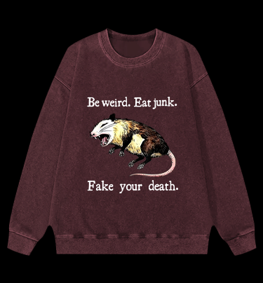 Dark Humor Mouse Vintage Washed 100% Cotton Sweatshirt