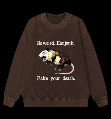 Dark Humor Mouse Vintage Washed 100% Cotton Sweatshirt