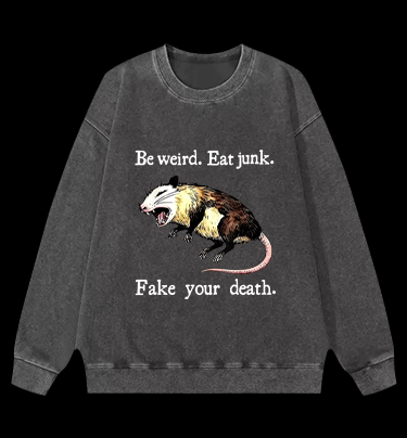 Dark Humor Mouse Vintage Washed 100% Cotton Sweatshirt