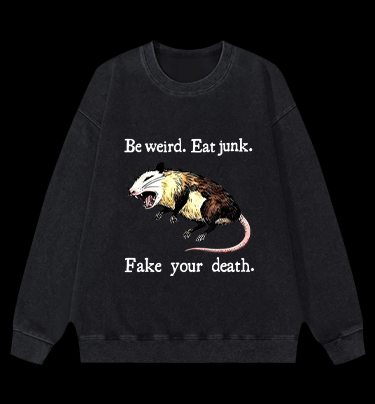 Dark Humor Mouse Vintage Washed 100% Cotton Sweatshirt