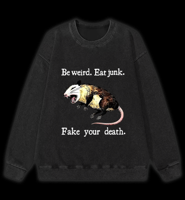 Dark Humor Mouse Vintage Washed 100% Cotton Sweatshirt