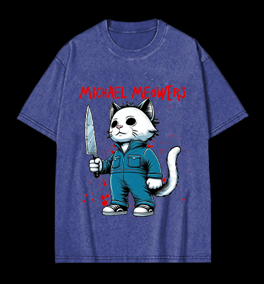 Slasher Cat Vintage Washed 100% Cotton T-Shirt