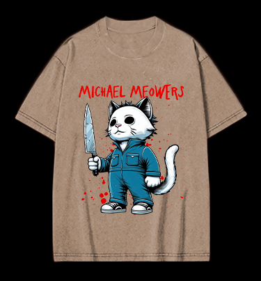 Slasher Cat Vintage Washed 100% Cotton T-Shirt