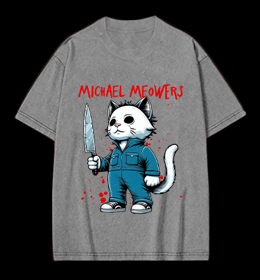 Slasher Cat Vintage Washed 100% Cotton T-Shirt