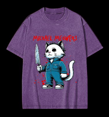 Slasher Cat Vintage Washed 100% Cotton T-Shirt