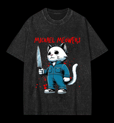 Slasher Cat Vintage Washed 100% Cotton T-Shirt