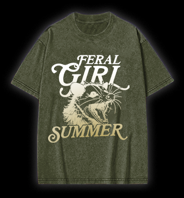 Mouse's Summer Roar Vintage Washed 100% Cotton T-Shirt