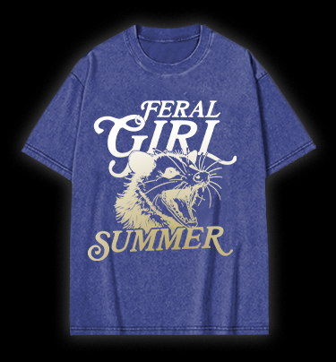 Mouse's Summer Roar Vintage Washed 100% Cotton T-Shirt