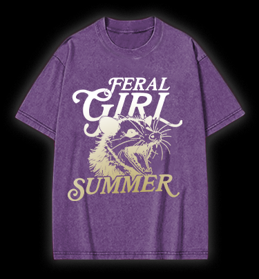 Mouse's Summer Roar Vintage Washed 100% Cotton T-Shirt