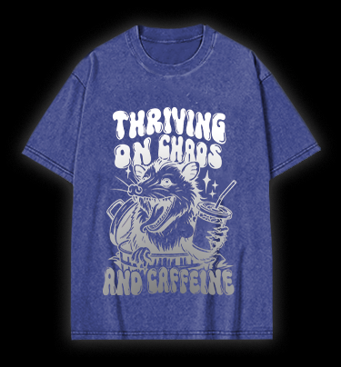Caffeinated Mouse Life Vintage Washed 100% Cotton T-Shirt