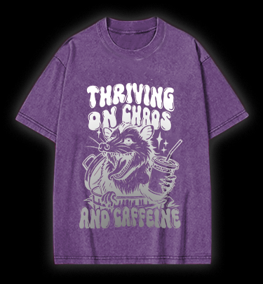 Caffeinated Mouse Life Vintage Washed 100% Cotton T-Shirt