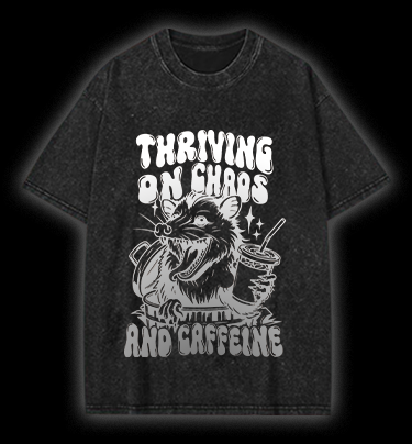 Caffeinated Mouse Life Vintage Washed 100% Cotton T-Shirt