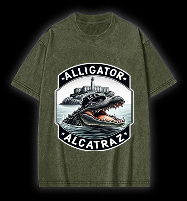 Crocodile Prison Vintage Washed 100% Cotton T-Shirt