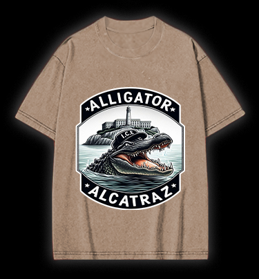 Crocodile Prison Vintage Washed 100% Cotton T-Shirt