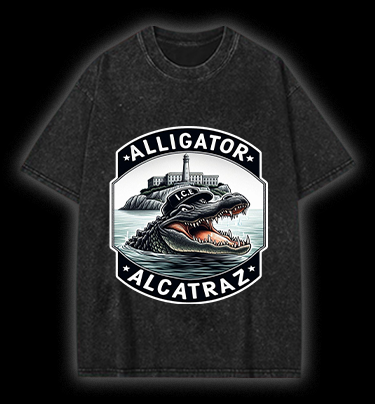 Crocodile Prison Vintage Washed 100% Cotton T-Shirt