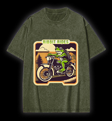 Frog's Moto Trip Vibe Vintage Washed 100% Cotton T-Shirt