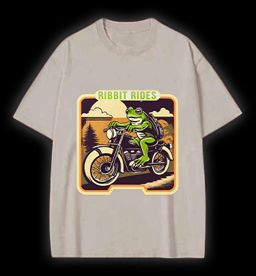 Frog's Moto Trip Vibe Vintage Washed 100% Cotton T-Shirt