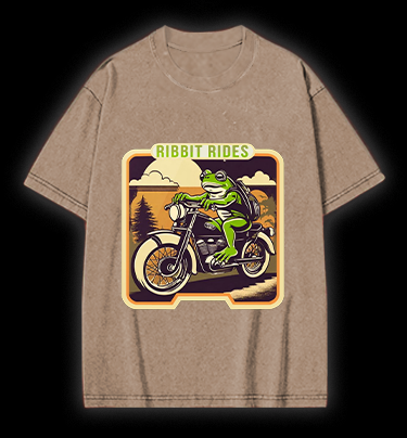 Frog's Moto Trip Vibe Vintage Washed 100% Cotton T-Shirt
